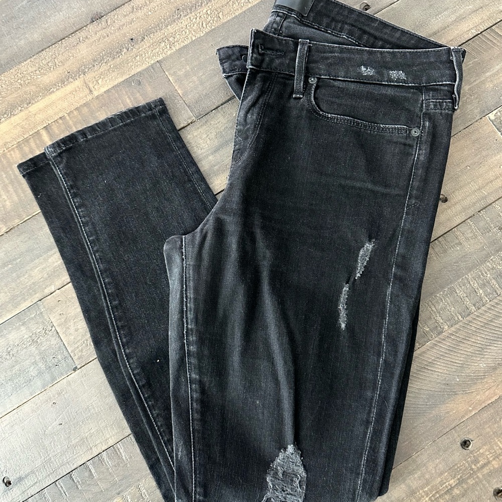 Vince Women's Black Distressed Skinny Jeans Dylan